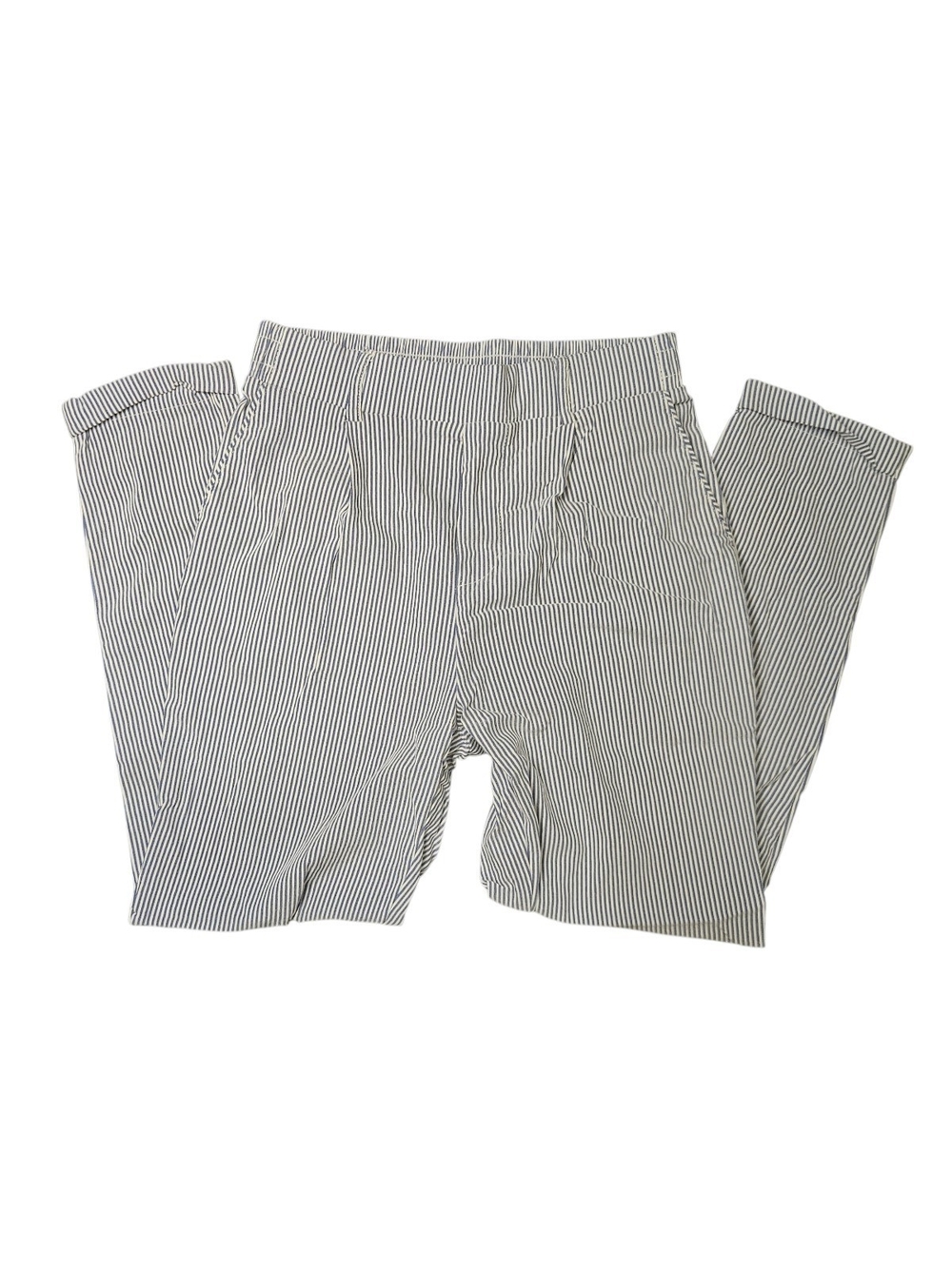 Shinestar Light Blue and White Pinstripe Cropped Pants